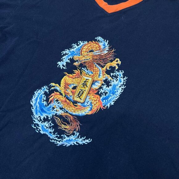 Y2K No Boundaries Dragon Flames Ringer T Shirt XL - Picture 2 of 5